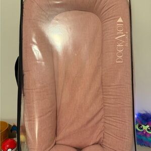 Dock-a-Tot Deluxe+ Blush Lounger - Ginger Chambray